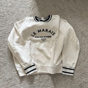 H&M White Sweater with Black Accents